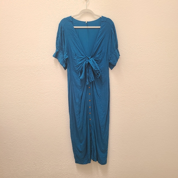 NWOT Free People Vintage Summer Midi Dress - Seaport - Picture 5 of 8